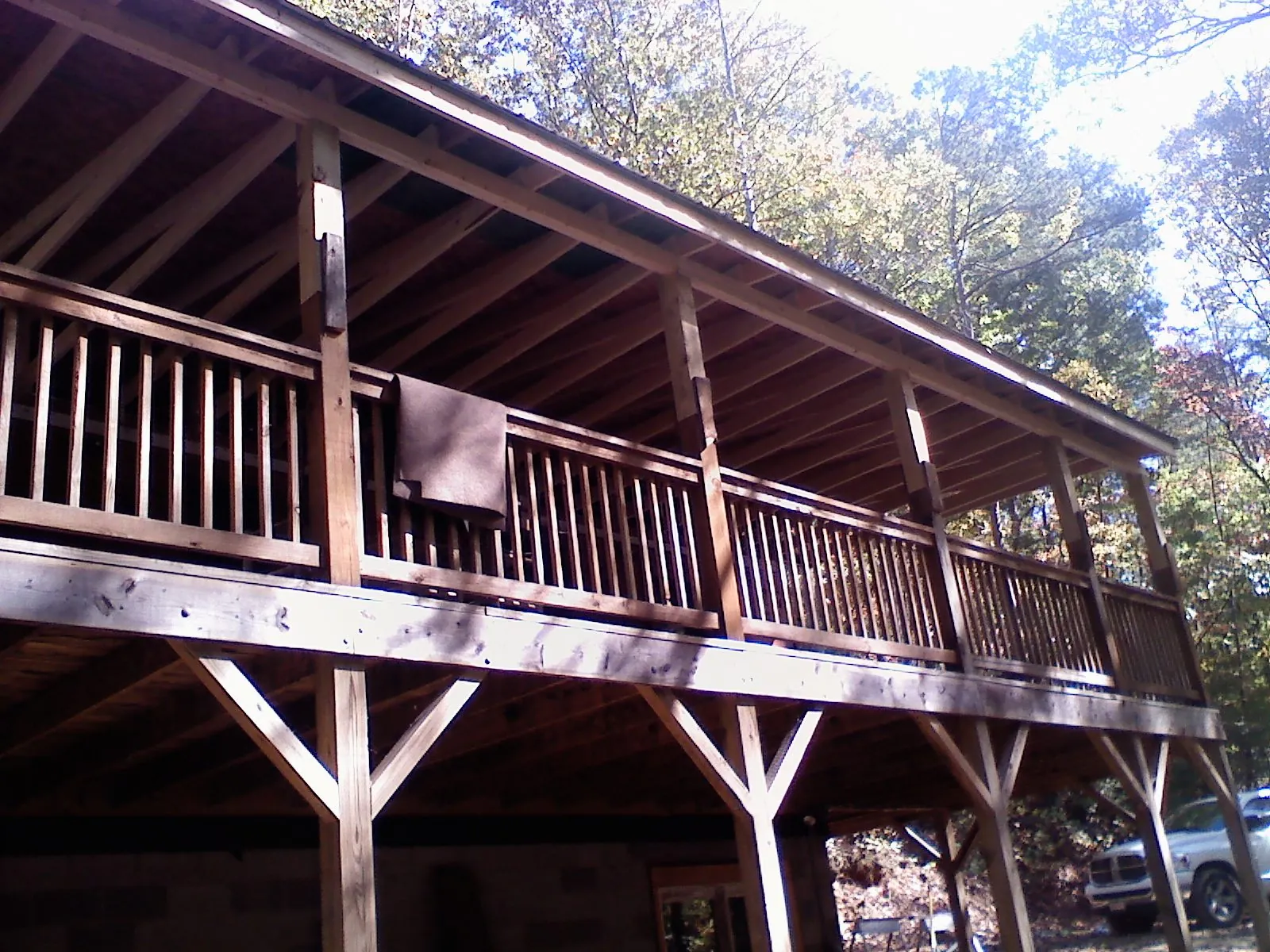 Timber framing under a new elevated porch and deck — Roof Leak Repair in Mohegan Lake by Roofing Brothers